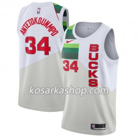 Dres Milwaukee Bucks Giannis Antetokounmpo 34 Nike 2018-19 Bijela Swingman